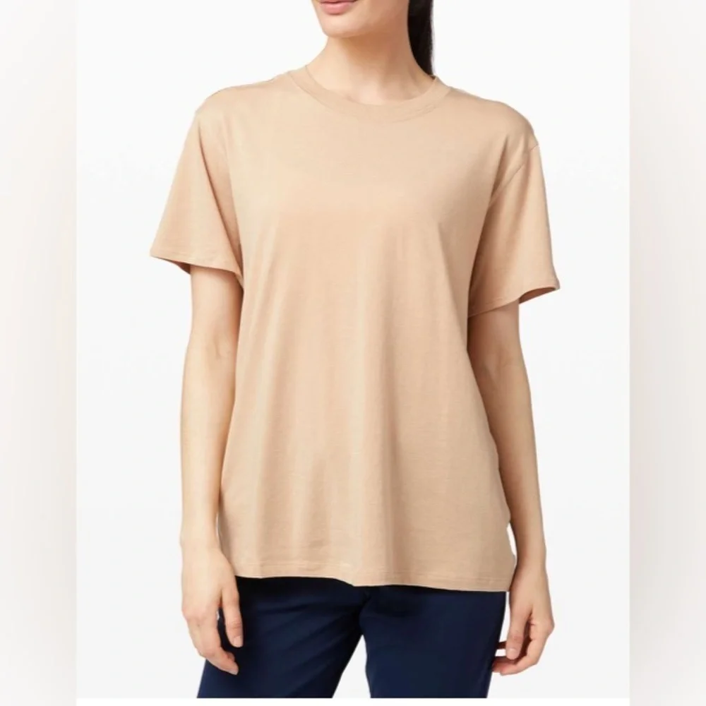 Womens Lululemon All Yours Boyfriend Tee tan size 14